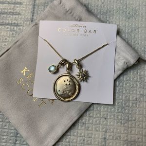 Kendra Scott gold long Pisces constellation necklace